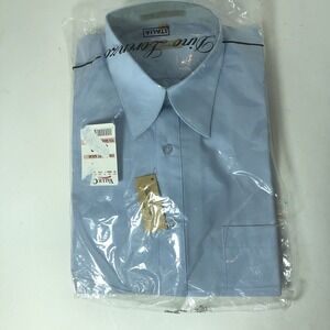 Dino Lorenzo Dress Shirt Mens Size S‎ 14.5 Neck 32 33 Chest Blue Long Sleeve B3